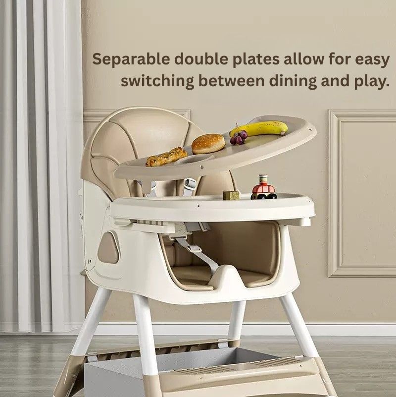 Multifunctional Baby Feeding Chair | Adjustable High Chair with Rocking Function | Foldable & Detachable Tray | 6 Months–6 Years | 75kg Capacity thumbnail