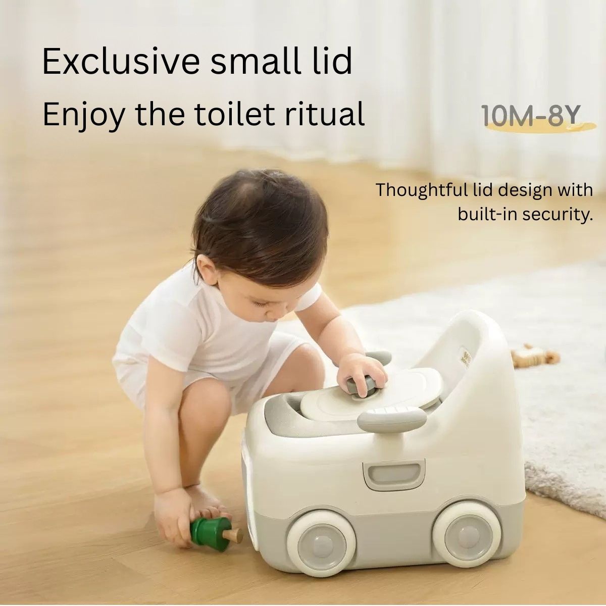 Baby Potty Trainer with PU Cushion | Car-Shaped | Soft & High-Rebound Seat | Safe Lid Design | Eco-Friendly PP | 10 Months – 8 Years thumbnail