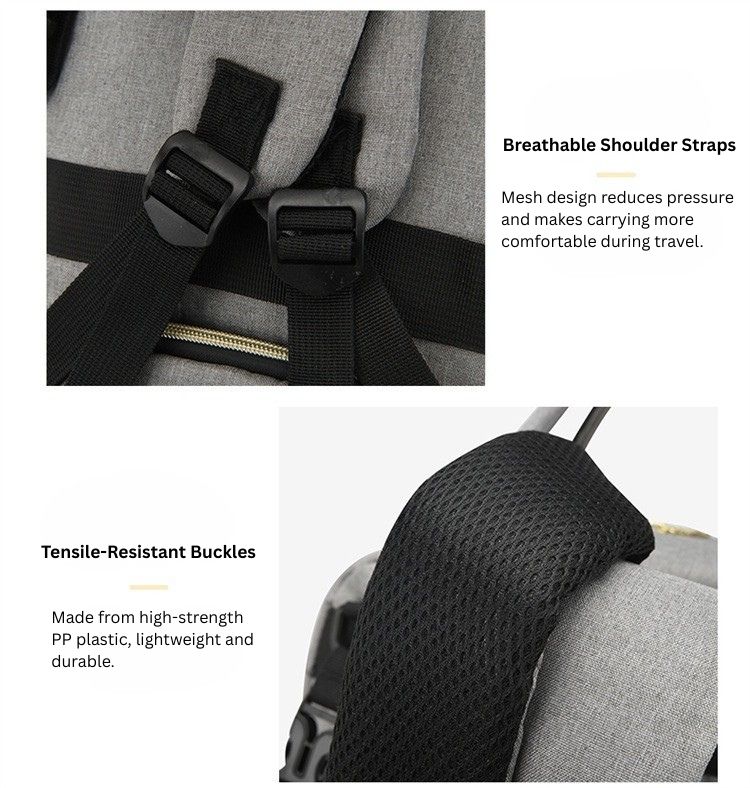 Stylish Backpack Diaper Bag | Waterproof Mummy Bag with Insulated Bottle Pocket | Large Capacity | Stroller Hanging Design thumbnail