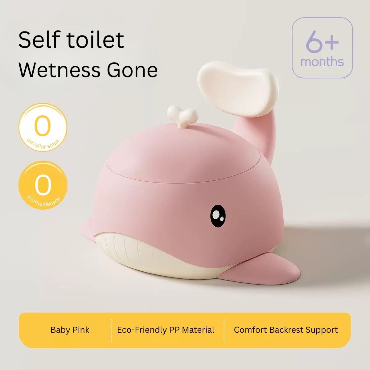 Baby Dolphin Potty Trainer | Splash-Proof & Stable Design | Eco-Friendly PP | Easy to Clean | 6 Months – 6 Years thumbnail