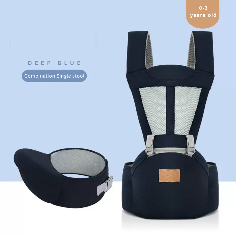 2-in-1 Baby Carrier with Waist Stool – Ergonomic Hip Seat Carrier for 0–3 Years