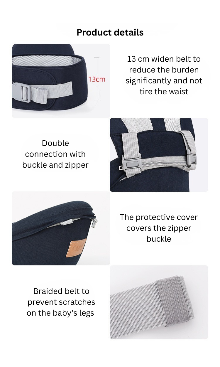 2-in-1 Baby Carrier with Waist Stool – Ergonomic Hip Seat Carrier for 0–3 Years thumbnail