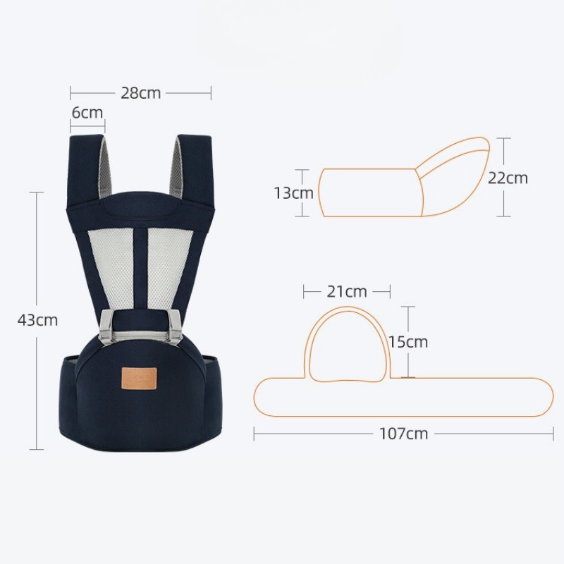 2-in-1 Baby Carrier with Waist Stool – Ergonomic Hip Seat Carrier for 0–3 Years thumbnail