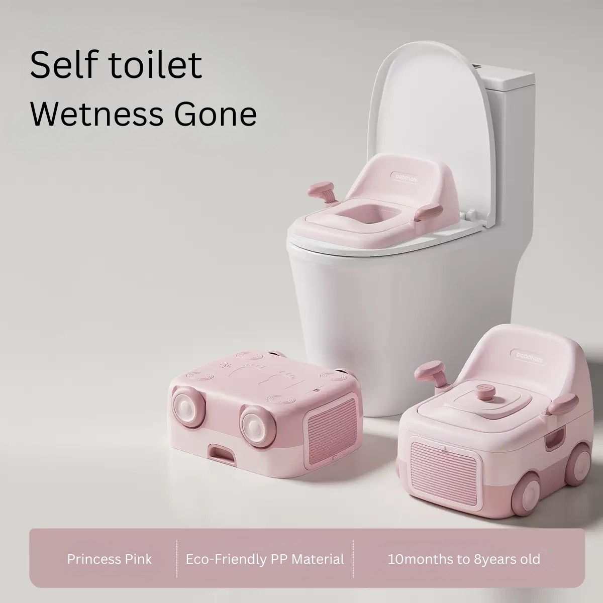 Baby Potty Trainer with PU Cushion | Car-Shaped | Soft & High-Rebound Seat | Safe Lid Design | Eco-Friendly PP | 10 Months – 8 Years thumbnail