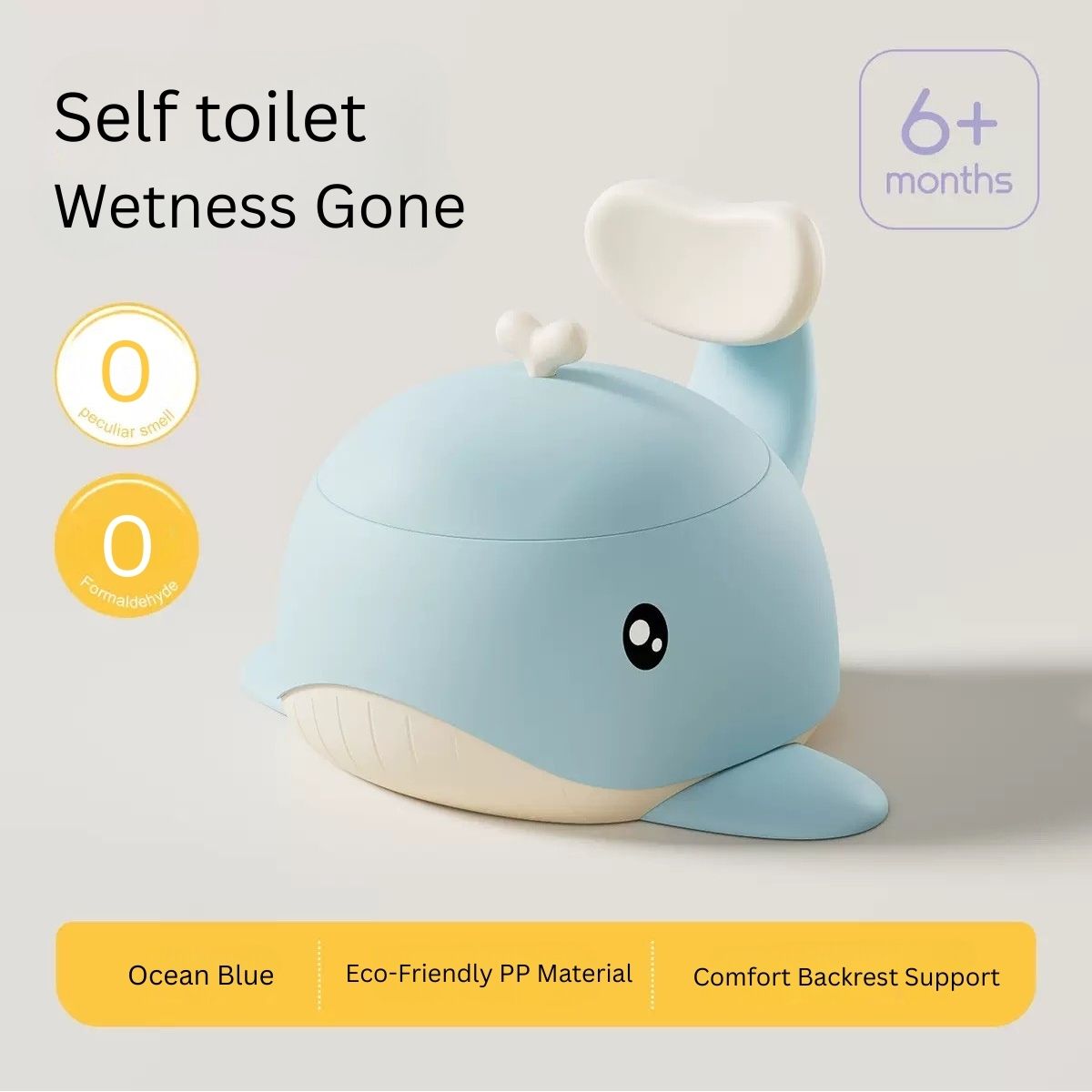 Baby Dolphin Potty Trainer | Splash-Proof & Stable Design | Eco-Friendly PP | Easy to Clean | 6 Months – 6 Years thumbnail