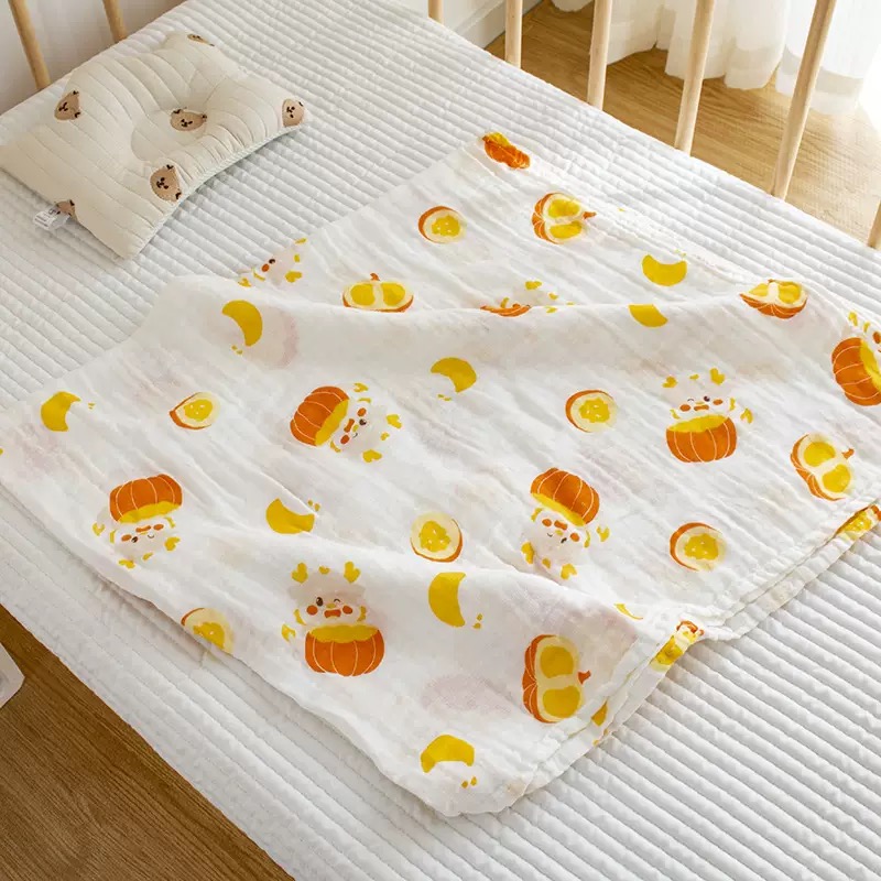 Baby Summer Gauze Blanket | Soft Breathable Cotton Muslin | Class A Standard | Lightweight Receiving Swaddle | Multiple Cute Prints thumbnail