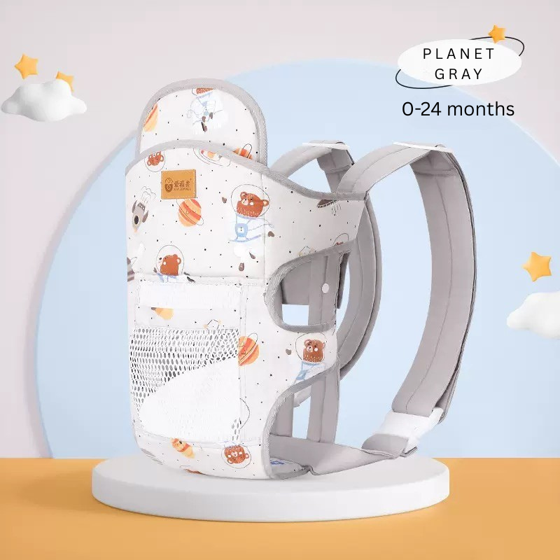 Patterned Baby Carrier 4-in-1strap – Combed Cotton Ergonomic Carrier for 0–36 Months thumbnail