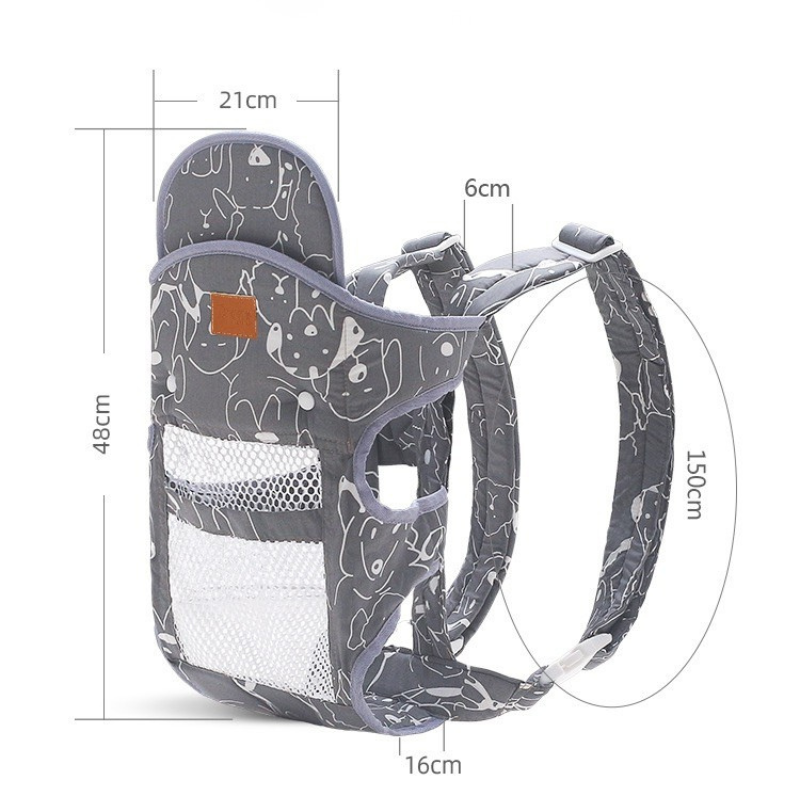 Patterned Baby Carrier 4-in-1strap – Combed Cotton Ergonomic Carrier for 0–36 Months thumbnail