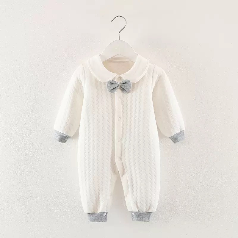 Baby Romper Set with Bow Tie | Soft Cotton Full Sleeve Onesie | Newborn to Toddler thumbnail