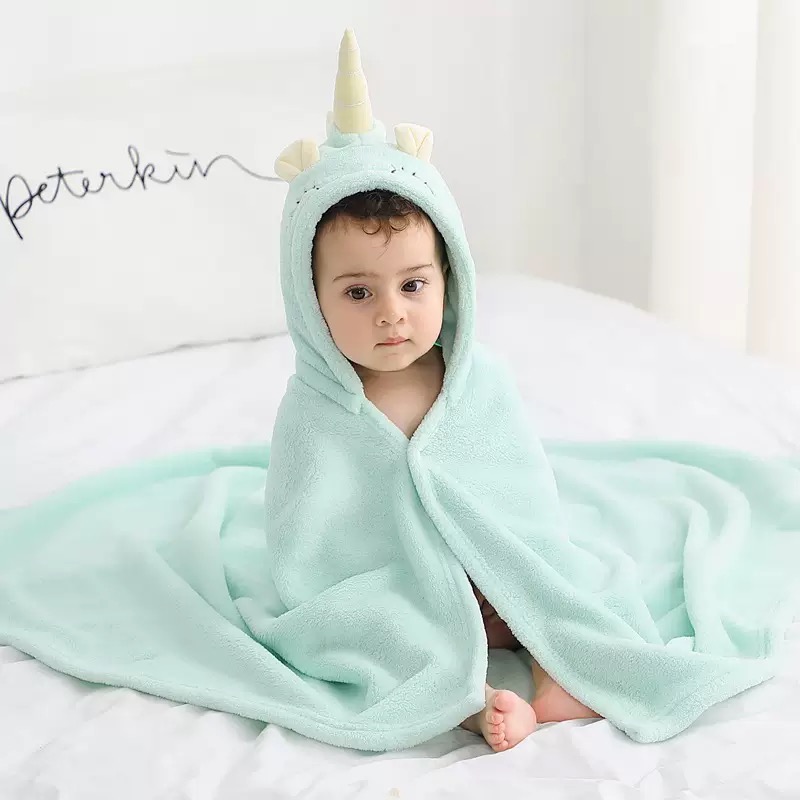 Baby Towel Hooded Elephant & Unicorn Design | Soft & Absorbent Bath Towel for Newborn | Elephant & Unicorn Designs | 0–36 Months thumbnail