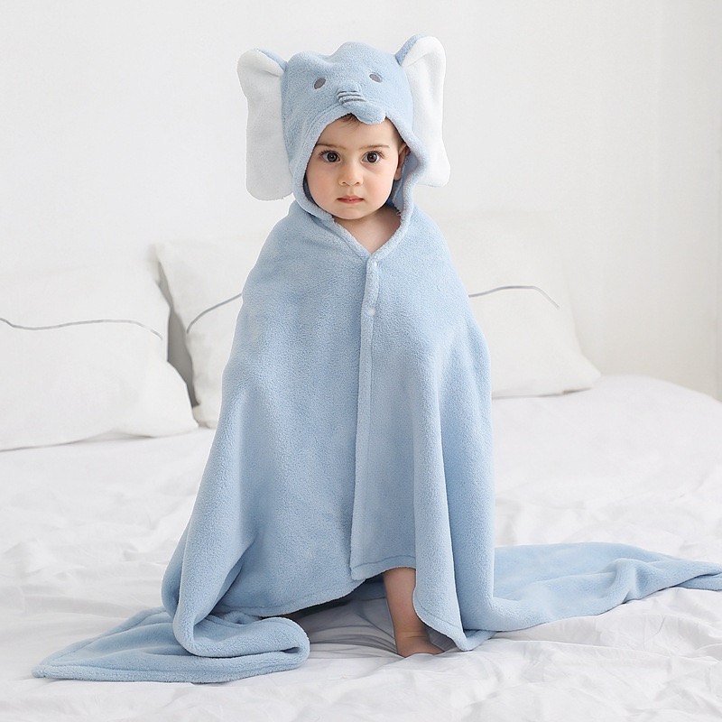 Baby Towel Hooded Elephant & Unicorn Design | Soft & Absorbent Bath Towel for Newborn | Elephant & Unicorn Designs | 0–36 Months thumbnail