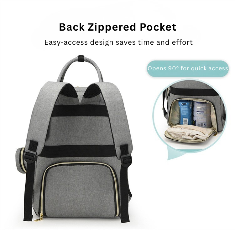Stylish Backpack Diaper Bag | Waterproof Mummy Bag with Insulated Bottle Pocket | Large Capacity | Stroller Hanging Design thumbnail