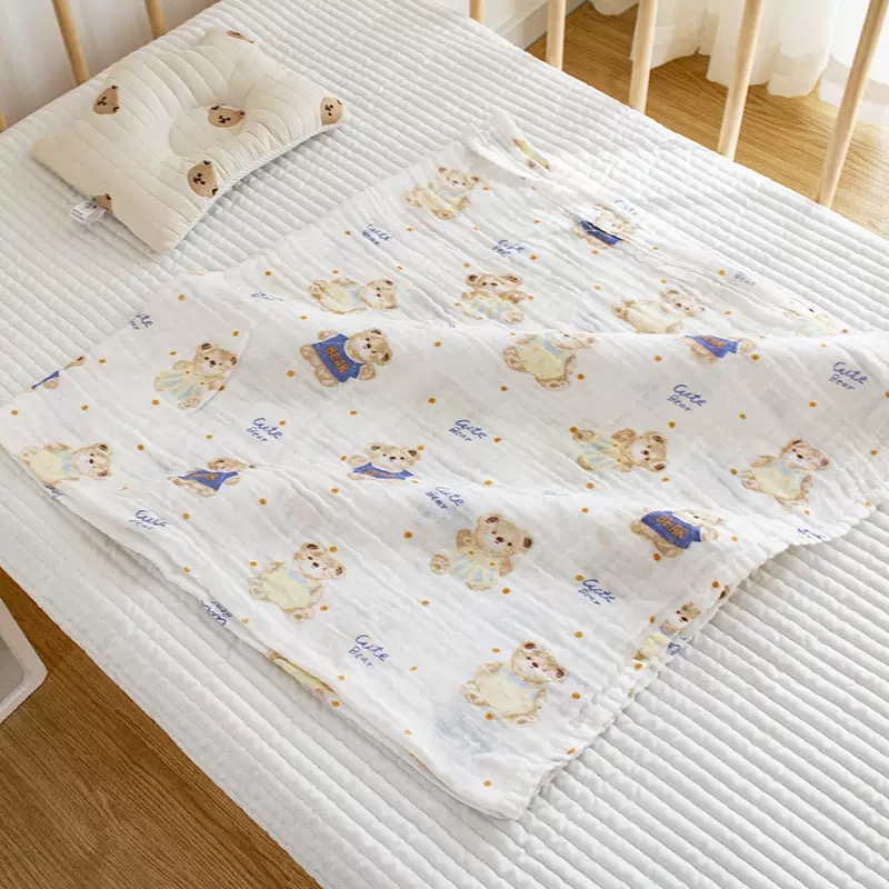 Baby Summer Gauze Blanket | Soft Breathable Cotton Muslin | Class A Standard | Lightweight Receiving Swaddle | Multiple Cute Prints thumbnail