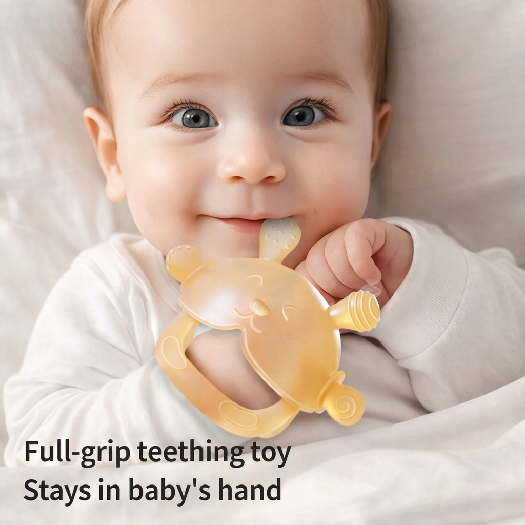 Baby Teether Anti-Gag Safety | Semi-Enclosed Design | 360° Protection | BPA Free | For Infants & Toddlers