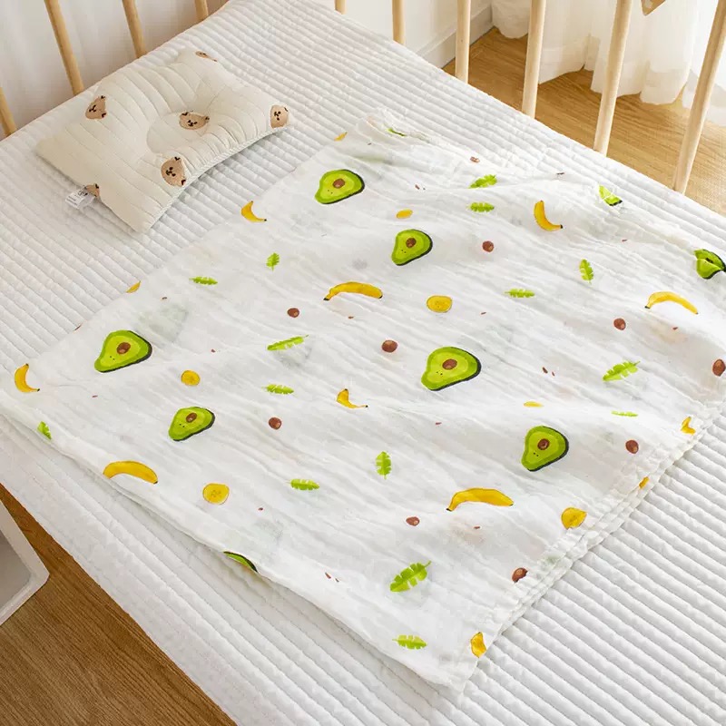 Baby Summer Gauze Blanket | Soft Breathable Cotton Muslin | Class A Standard | Lightweight Receiving Swaddle | Multiple Cute Prints thumbnail