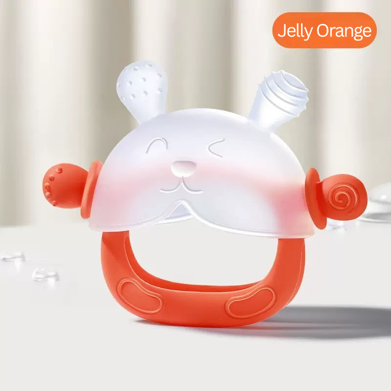 Baby Teether Anti-Gag Safety | Semi-Enclosed Design | 360° Protection | BPA Free | For Infants & Toddlers thumbnail