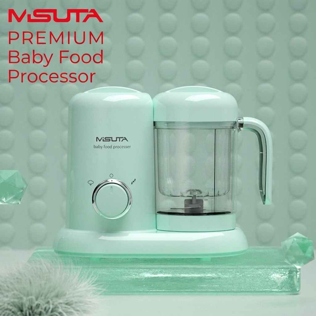 MISUTA Baby Food Processor | Steam & Blend Baby Food Maker | One-Touch Baby Food Steamer Blender | BPA-Free thumbnail